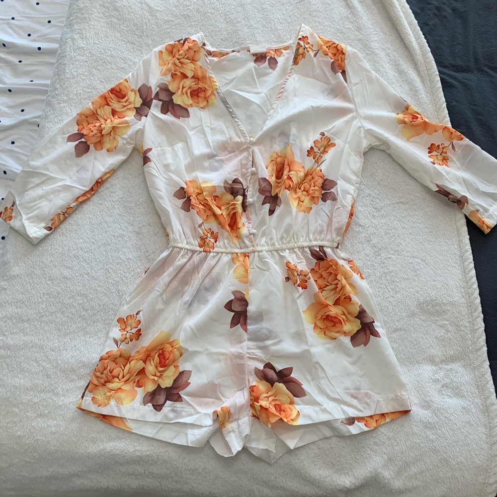 3/4 length sleeve romper